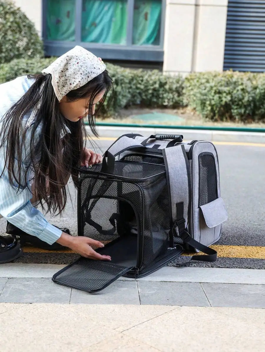 Pet bag, cat bag, portable pet carrier, pet carrier backpack. Portable cat carrier - soft-sided cat carrier for medium-sized cats and small dogs up to 15 pounds