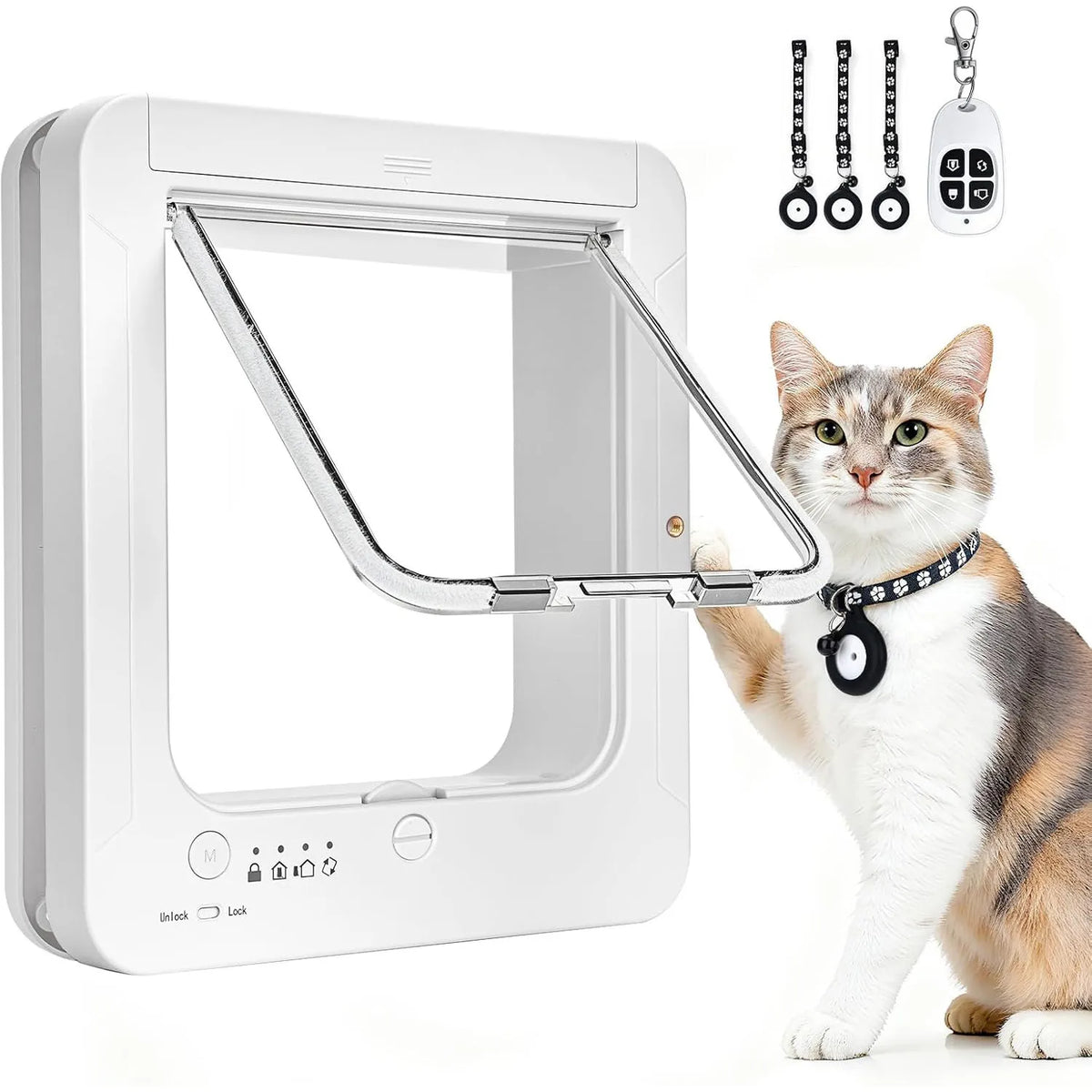 RFID Smart Cat Door With Automatic Microchip Collar Recognition