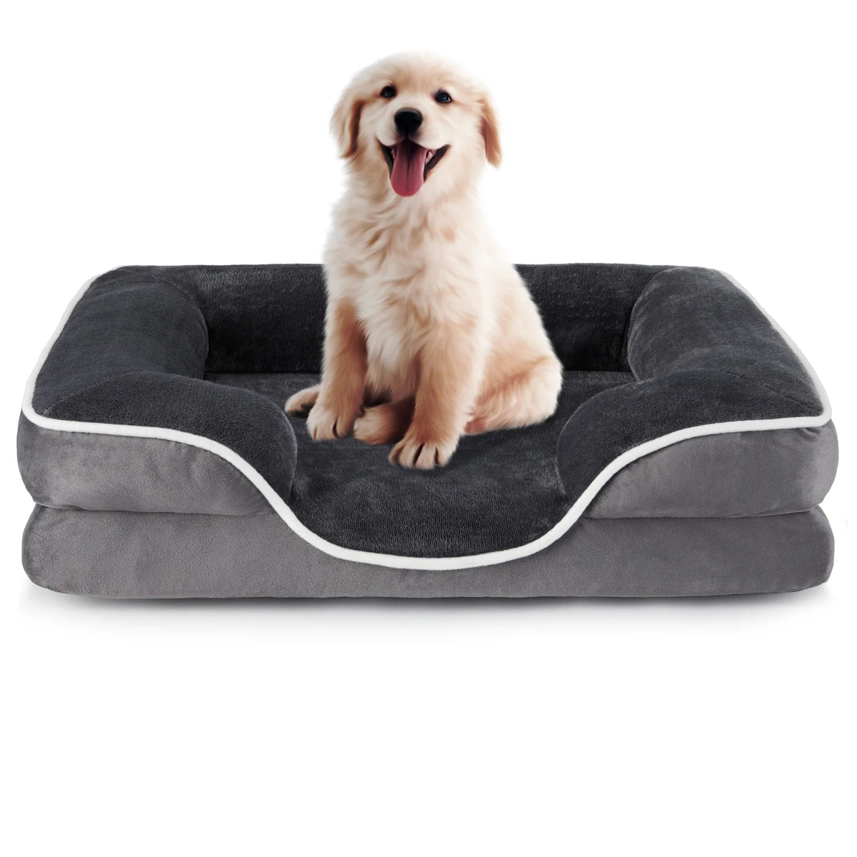 MCQ Orthopedic Memory Foam Dog Bed With Washable Waterproof Cover