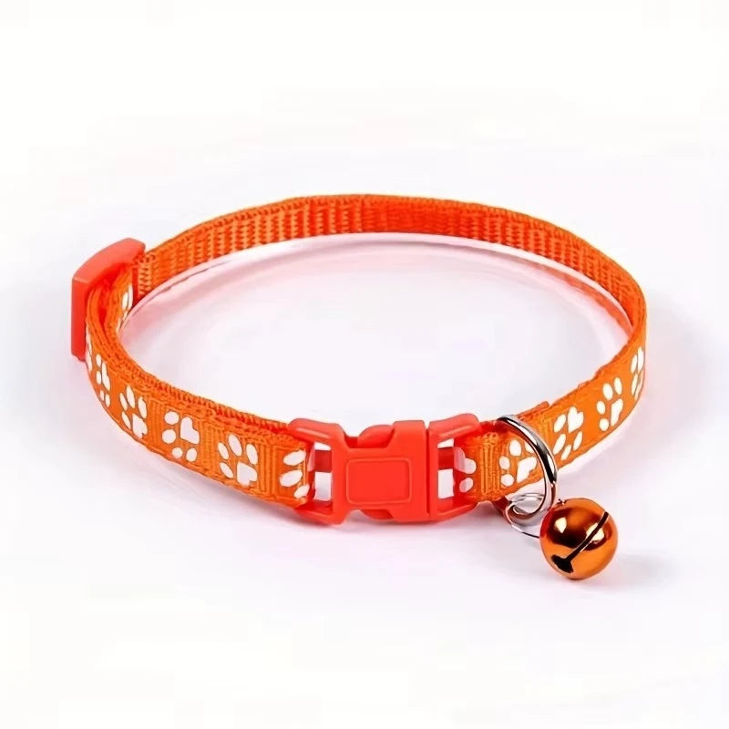 Patterned Cat Collar With Bell Adjustable for Safe Daily Wear