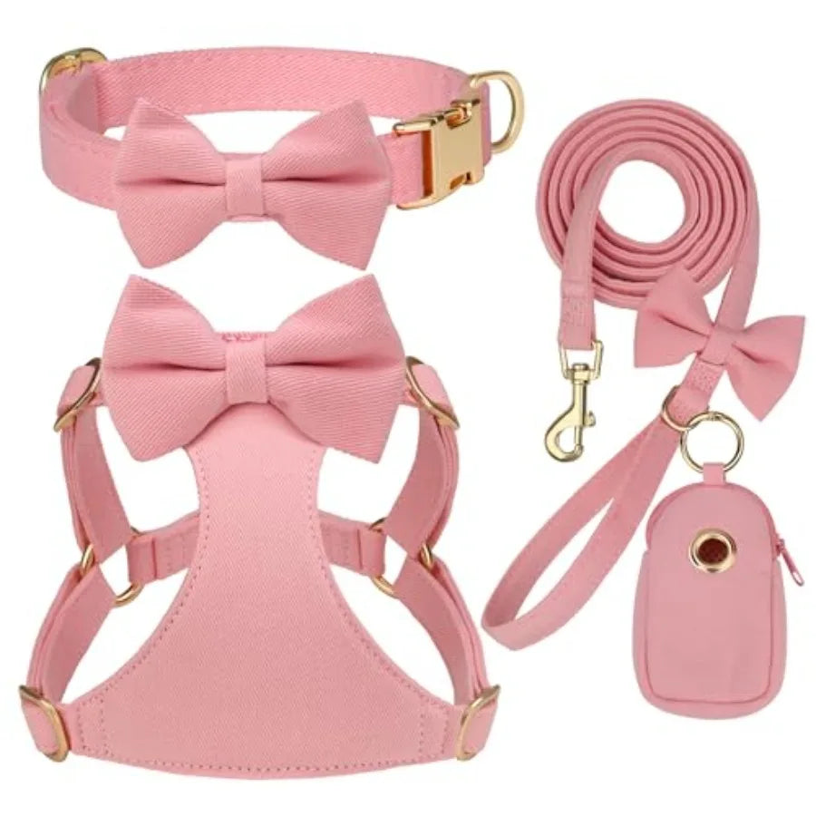 Dog Harness Leash Set Nylon Adjustable Vest For Walking