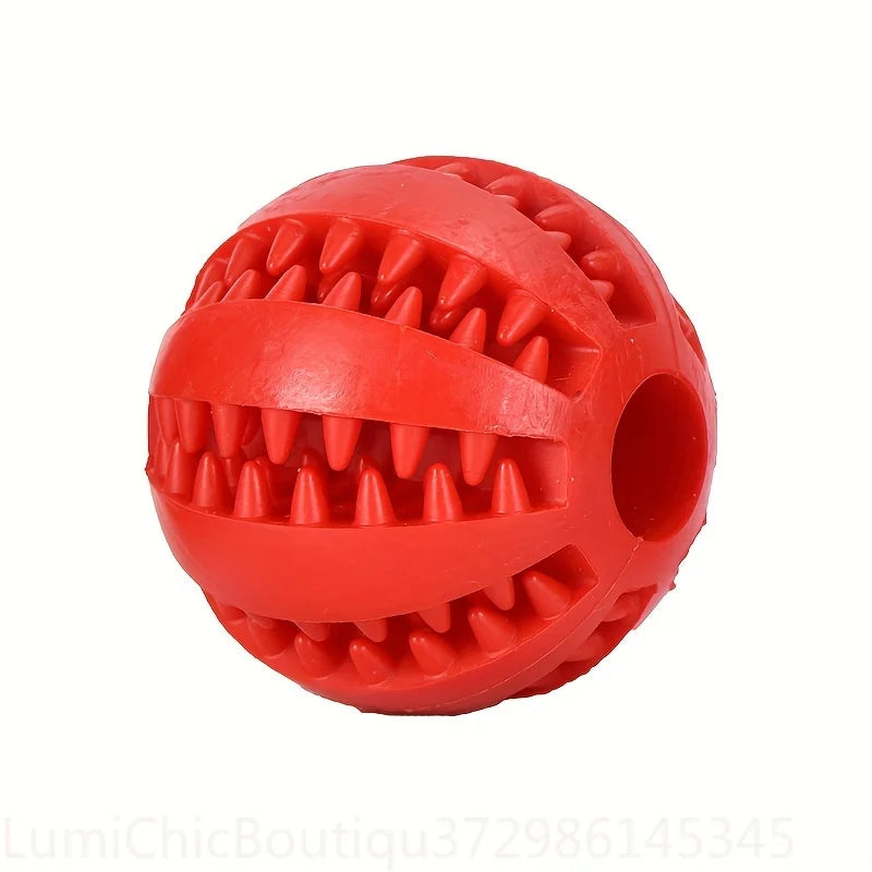 Durable Rubber Treat Dispensing Dog Ball Interactive Chew Toy