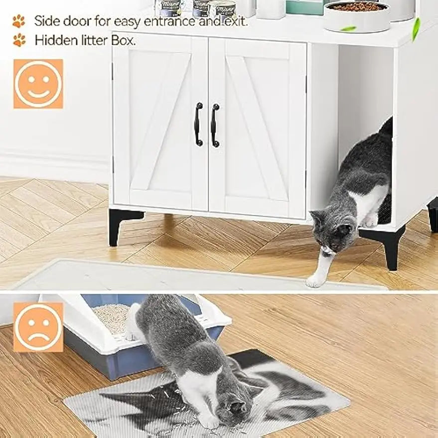 Garvee Cat Litter Box Enclosure Cabinet With Storage