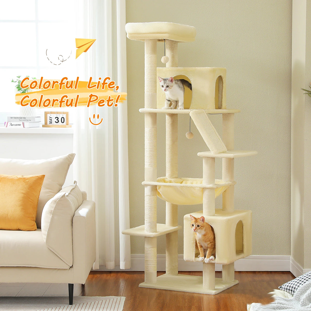 PAWZ Road Multi Level Cat Tree With Condos And Scratchers