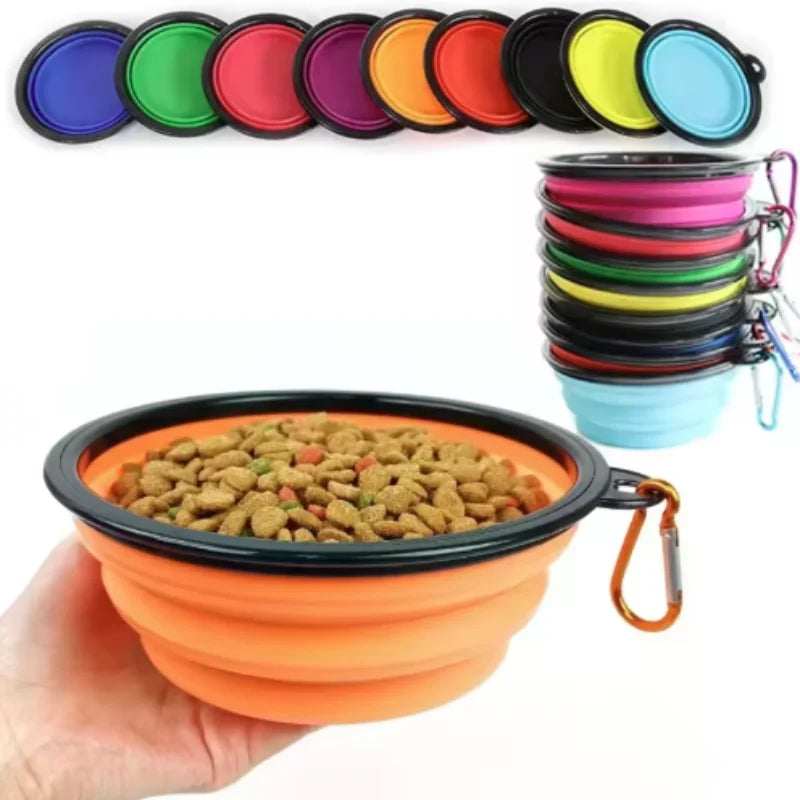 Collapsible TPR Pet Food Bowl For Dogs And Cats Travel Outdoor
