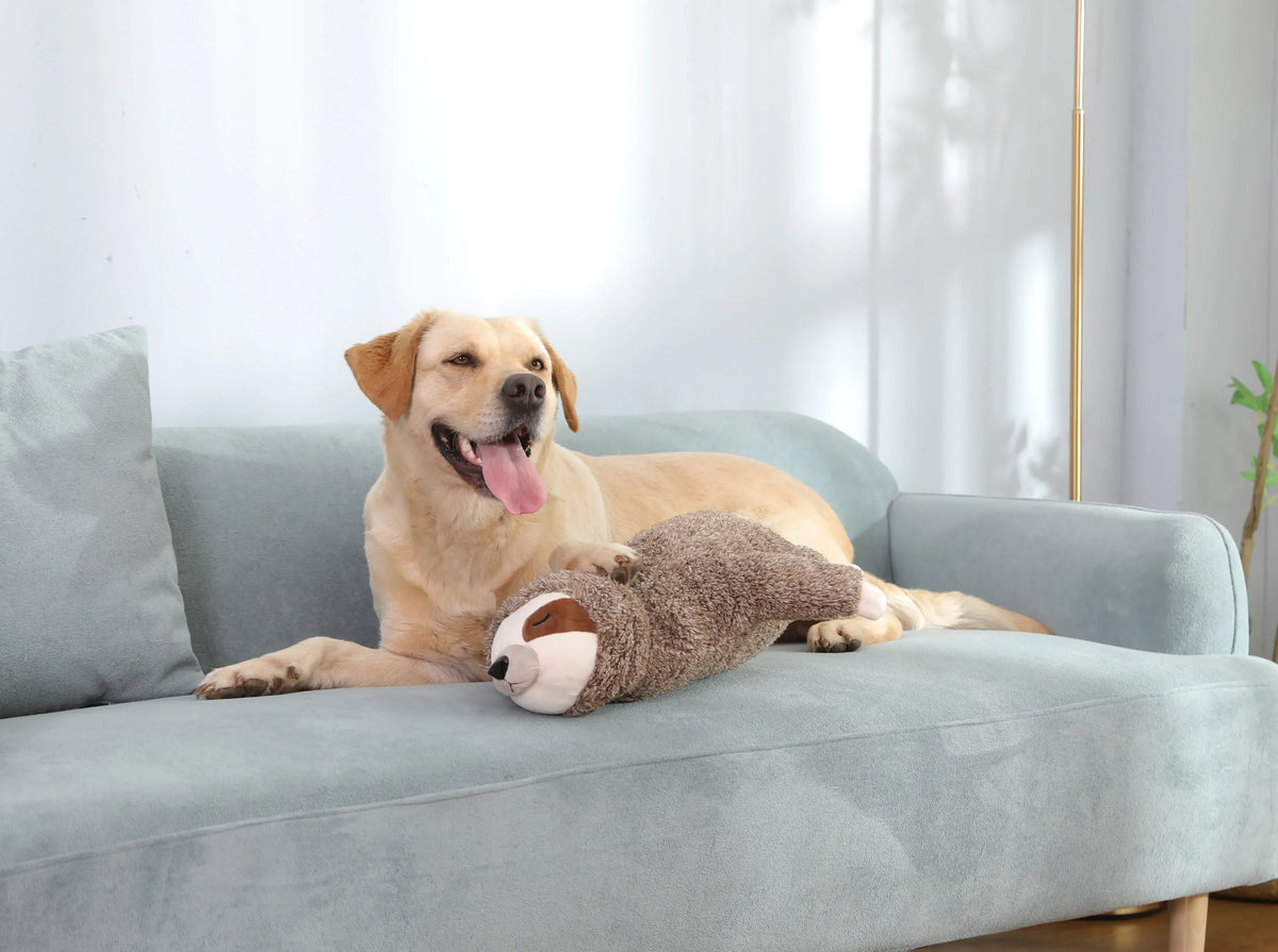 Christmas Sloth Plush Dog Toy With Heartbeat For Calming Anxiety