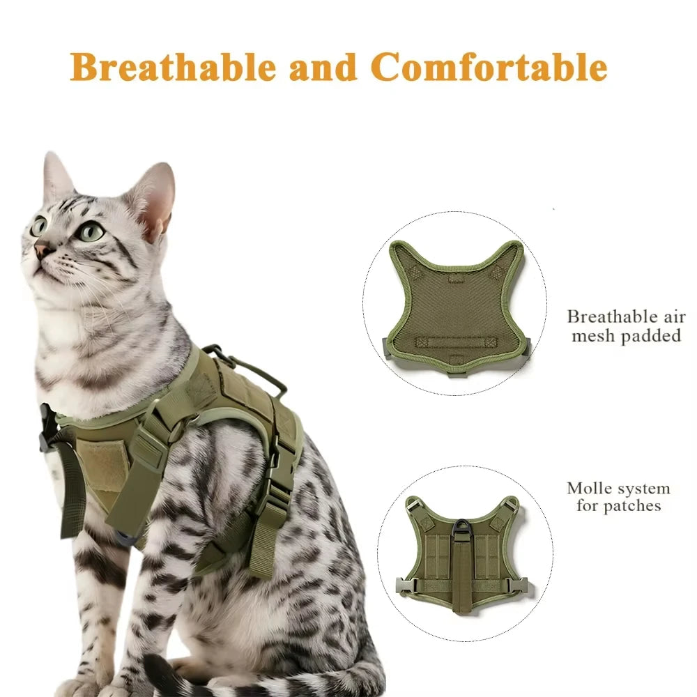 PETRAVEL Adjustable Cat Harness And Leash Set For Outdoor Walking