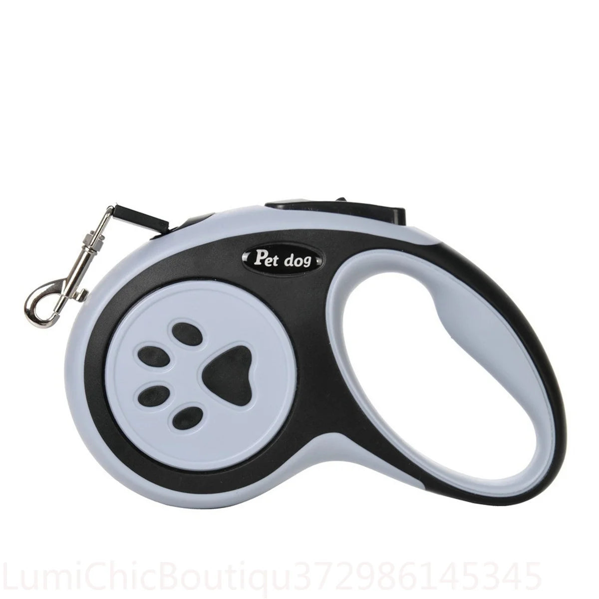 Retractable Nylon Dog Leash Reflective Paw Style Outdoor Walking Lead