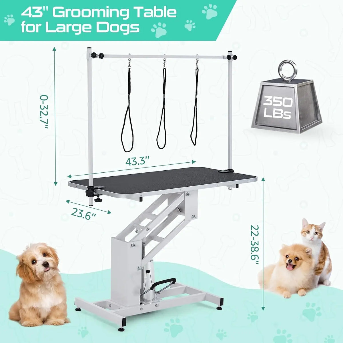 Garvee Electric Pet Grooming Table With Adjustable Grooming Arm