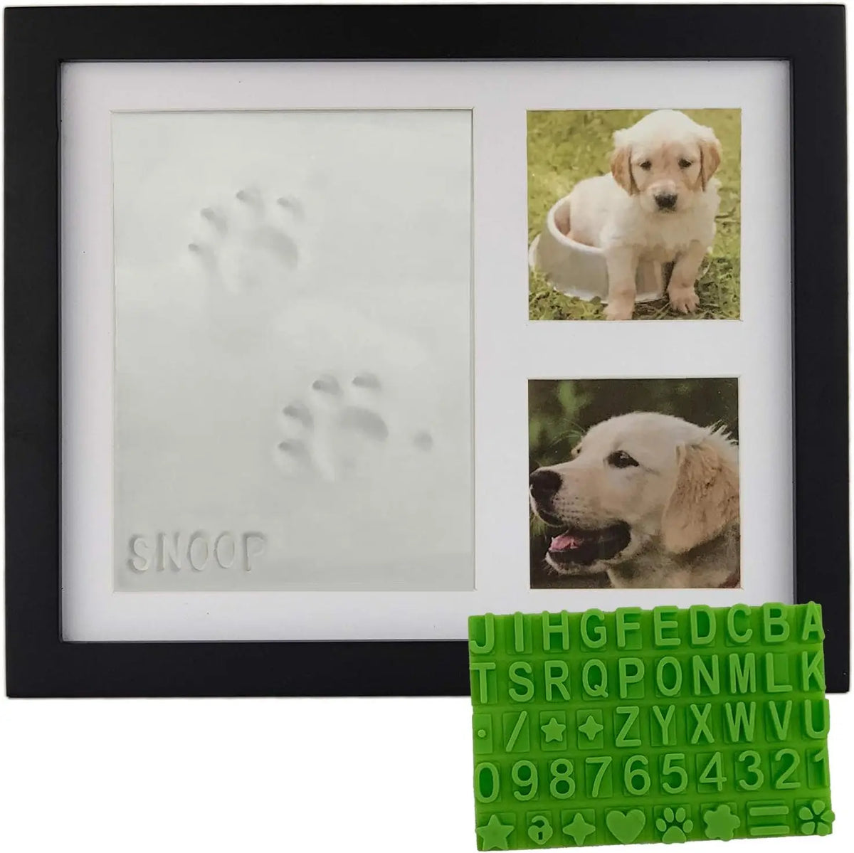 Pet Pawprint Keepsake Kit with Wood Frame for Memorial Gift