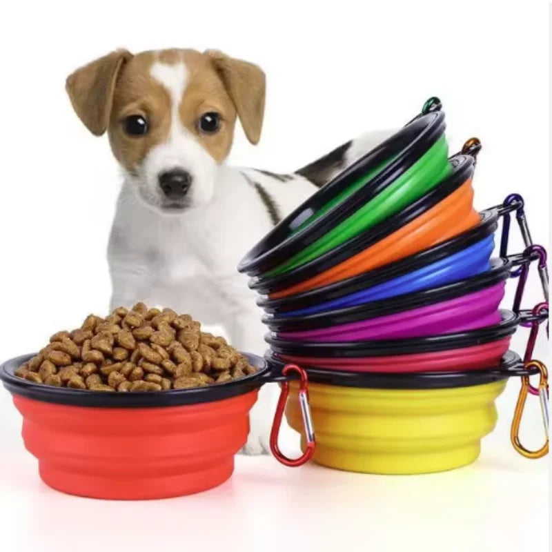 Collapsible TPR Pet Food Bowl For Dogs And Cats Travel Outdoor