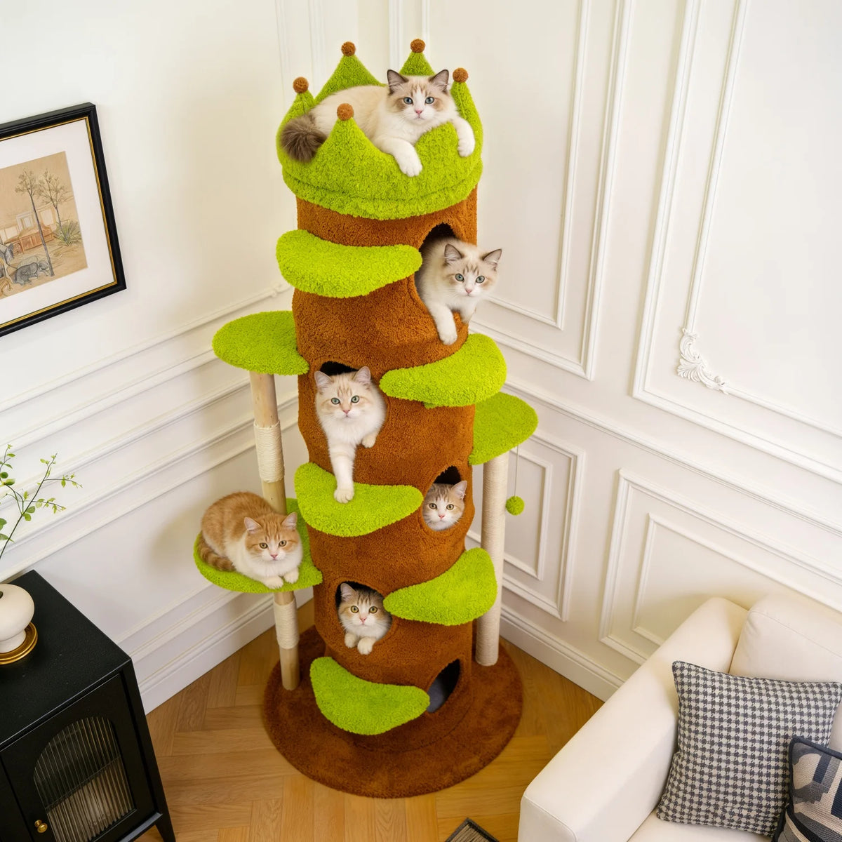 BINGOPAW Heavy Duty Cat Tree Crown Perch Sisal Scratching Posts