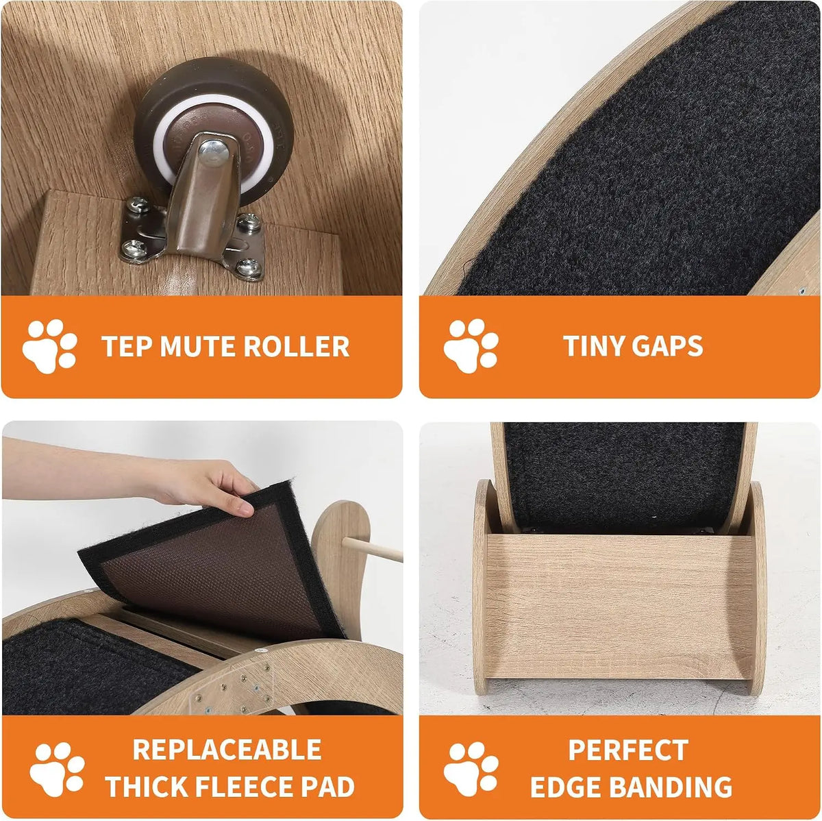 6-In-1 Cat Exercise Wheel With Litter Box And Bowls