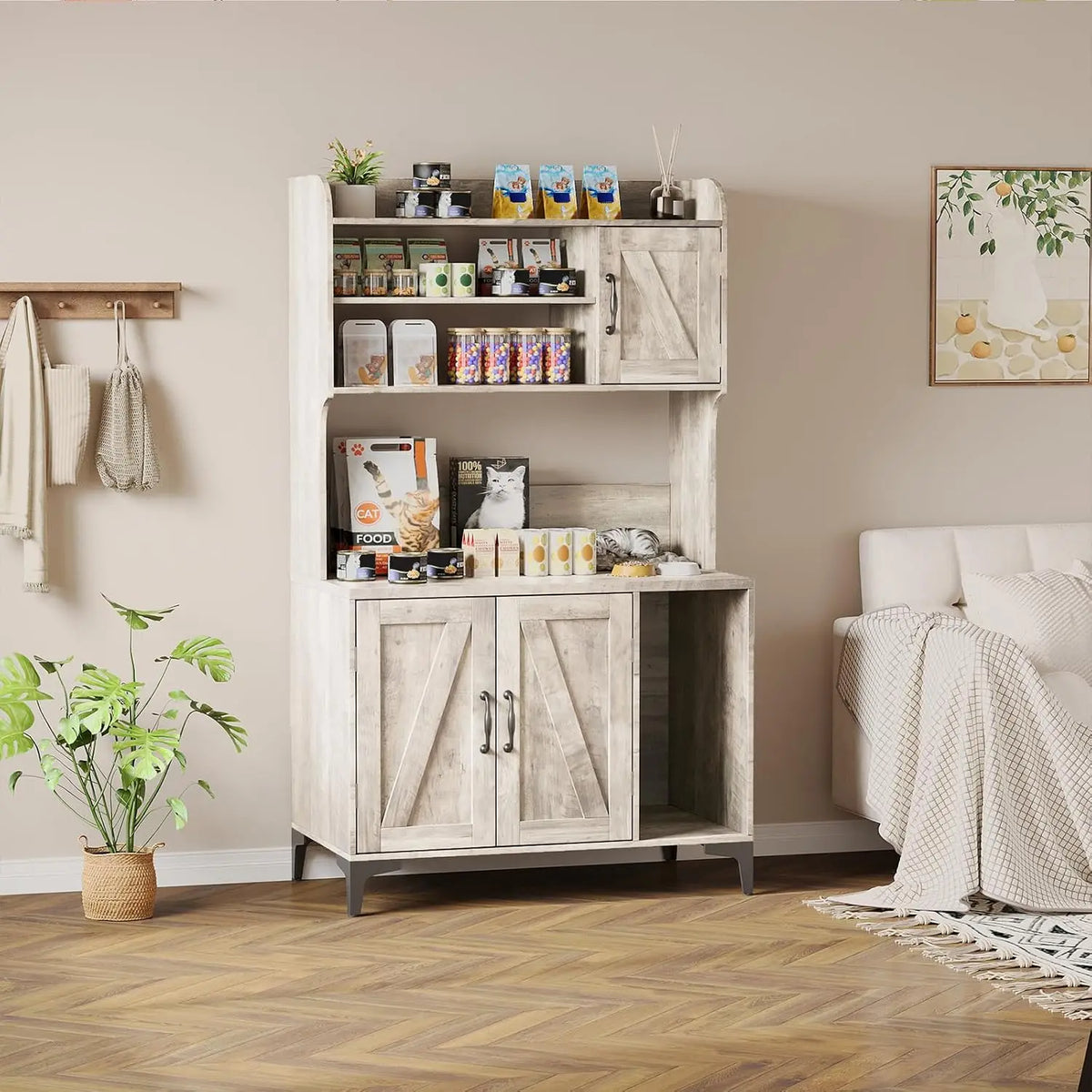 Garvee Cat Litter Box Enclosure Cabinet With Storage
