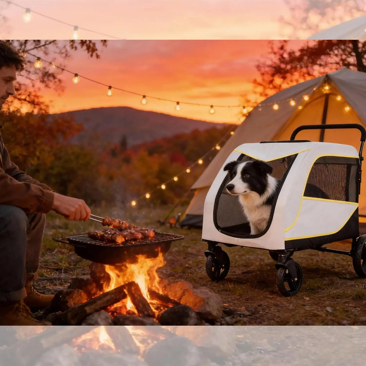 Easy Fold Pet Stroller Featuring Dual Entry All Terrain Wheels