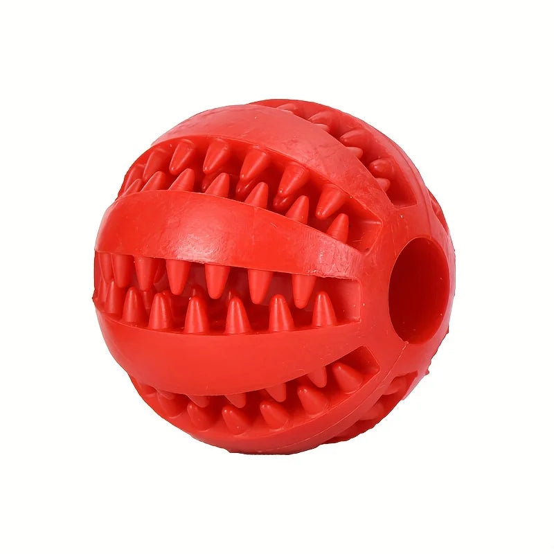 Durable Rubber Treat Dispensing Dog Ball Interactive Chew Toy