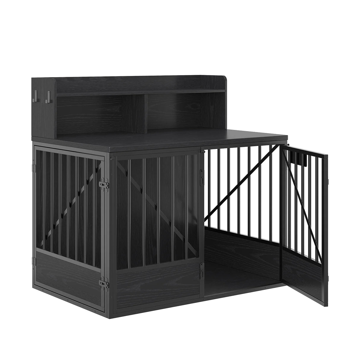 Multifunctional Wooden Dog Crate Furniture With Dual Storage Compartments