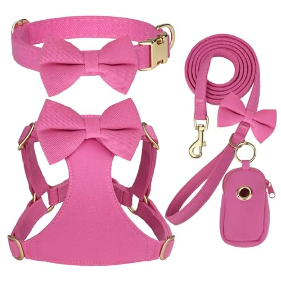 Dog Harness Leash Set Nylon Adjustable Vest For Walking