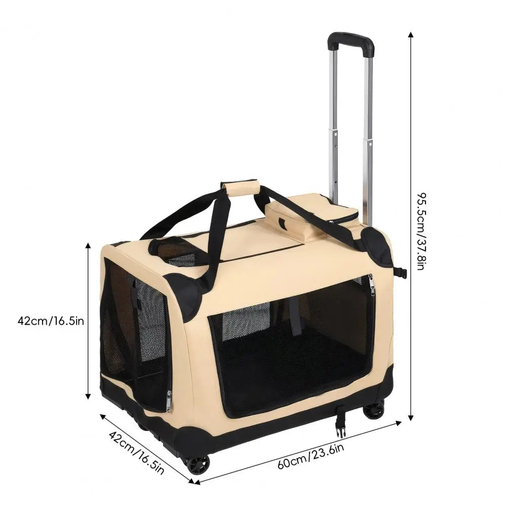 Rolling Cat Carrier With Wheels For Cats And Pet Travel