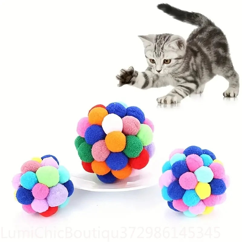 Interactive Elastic Bell Ball Set For Cat Self Entertainment