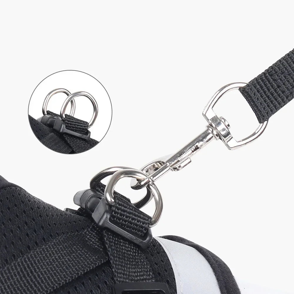 Cat Harness Leash Set Reflective Adjustable Escape Proof Mesh Vest