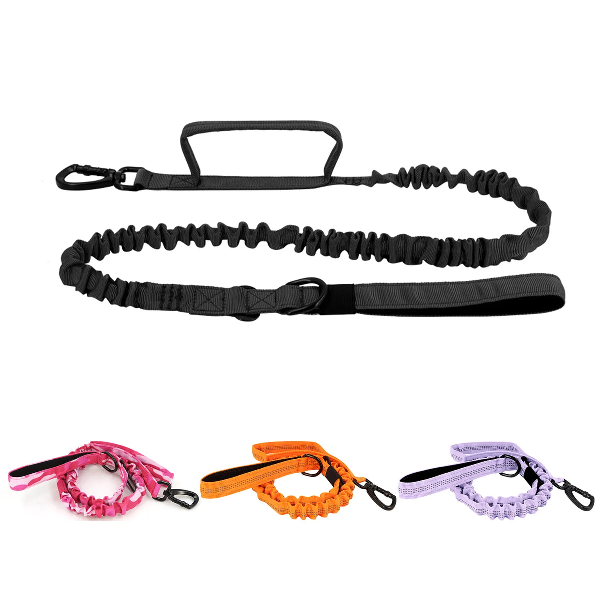 PETRAVEL Adjustable Elastic Dog Leash With Quick Release Dual Handles