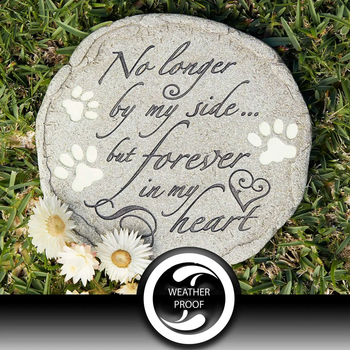 Pet Memorial Stone for Cats and Dogs Waterproof Outdoor Tribute
