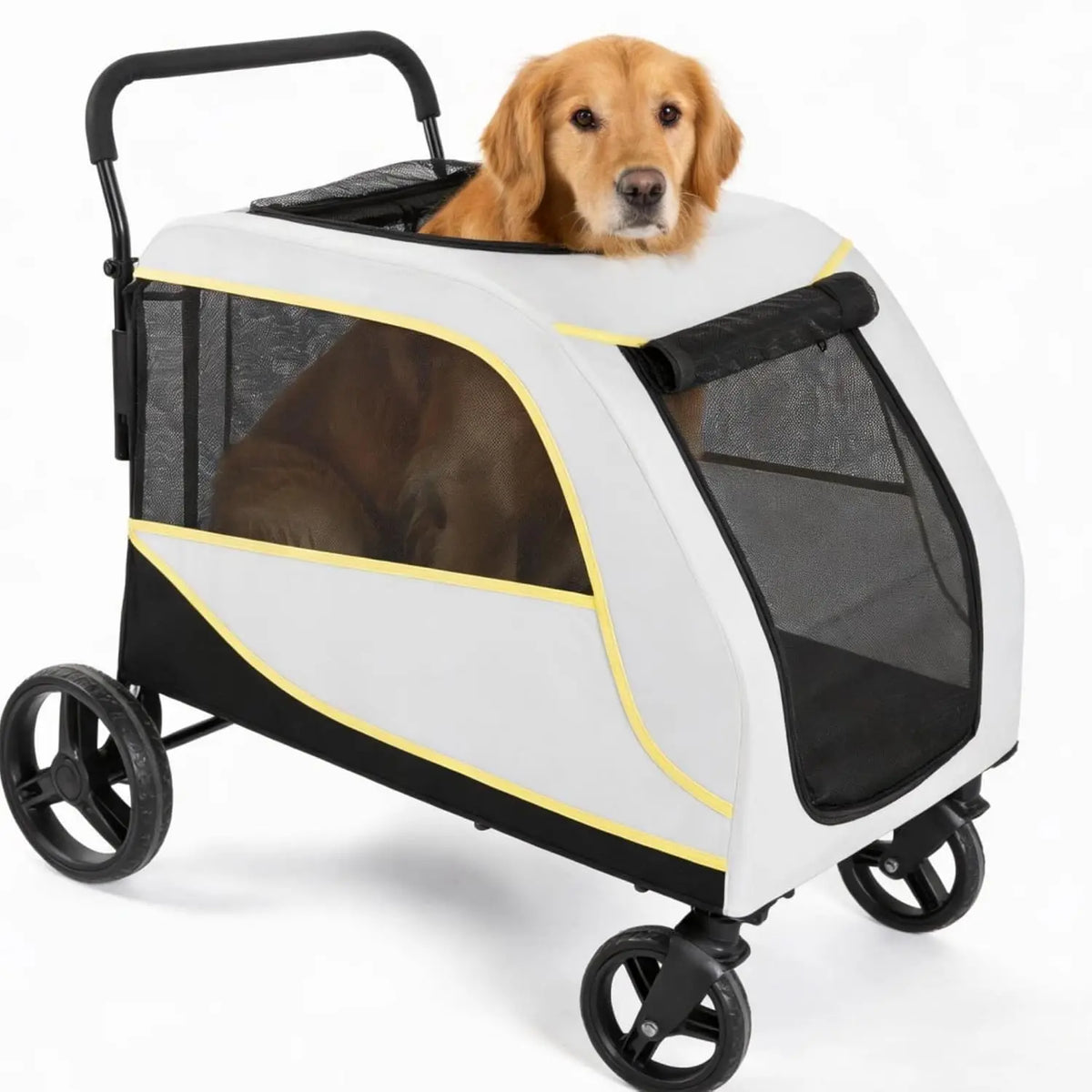 Easy Fold Pet Stroller Featuring Dual Entry All Terrain Wheels