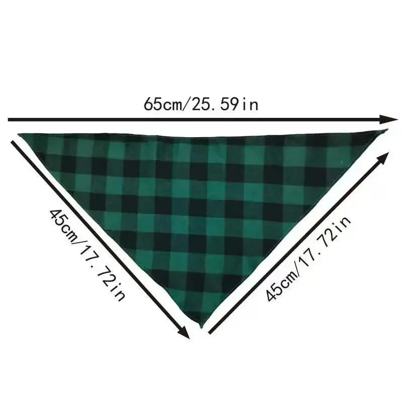 Soft Washable Plaid Pet Scarf Set for Dogs and Cats