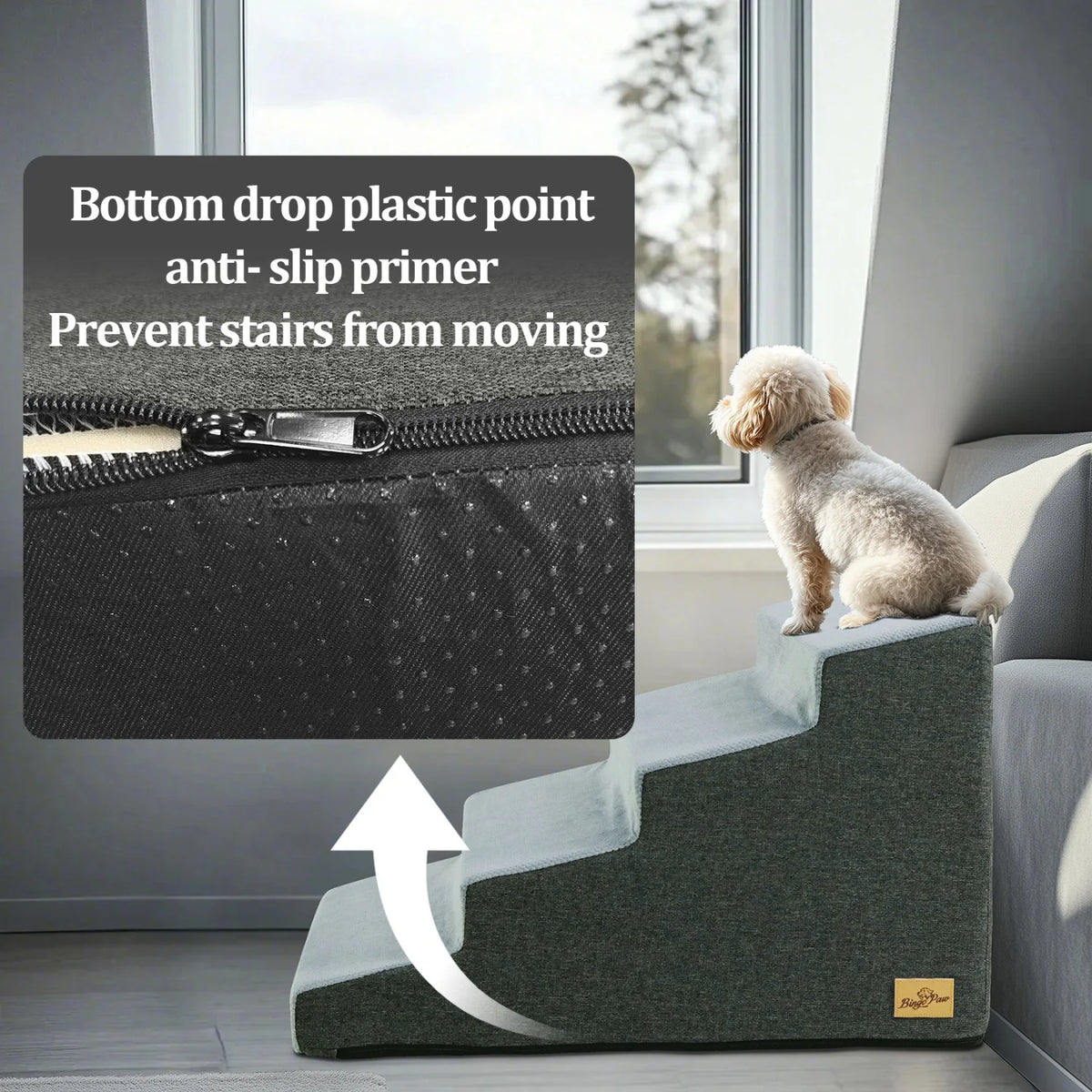 High Density Foam Dog Stairs With Washable Non Slip Cover