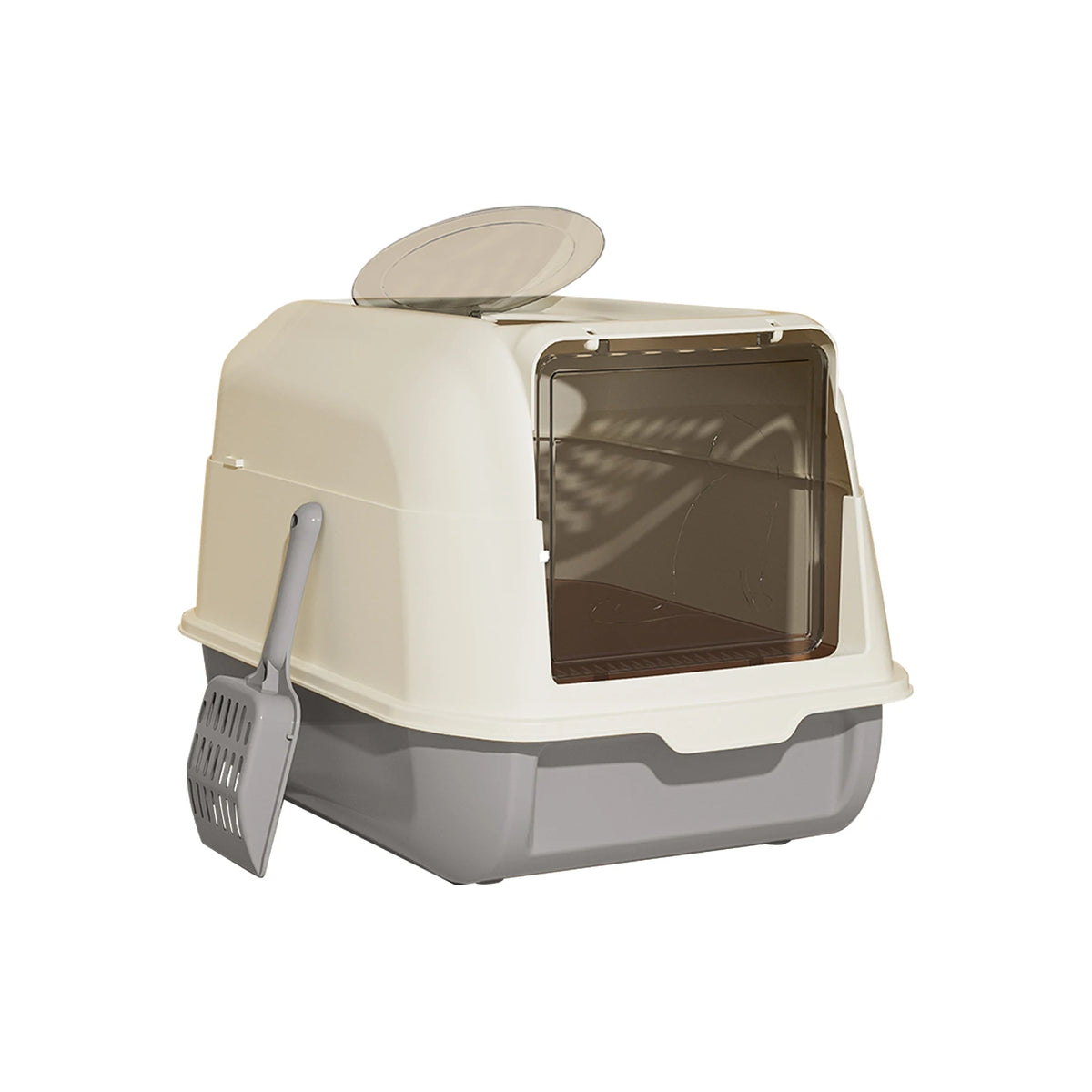 Double Door Litter Box with Dual Entry for Multi Cat Homes