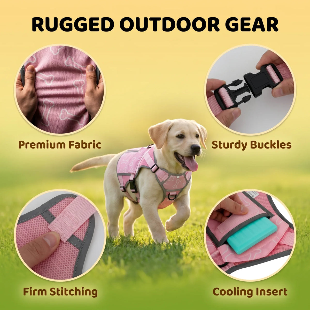 Dog Cooling Vest Harness Jacket With Freezer Cooling Packs