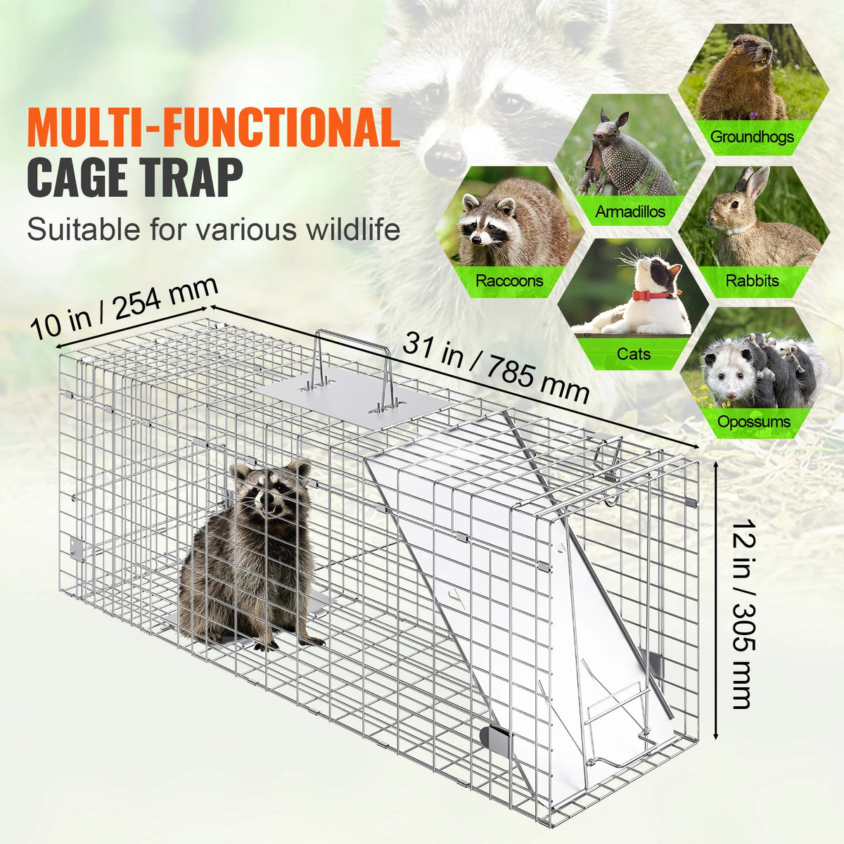 SucceBuy Humane Folding Cage Trap for Cats Rabbits and Squirrels
