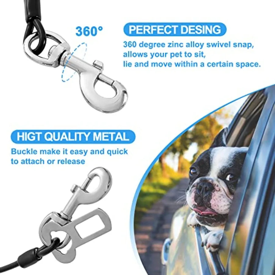Dog Car Seat Belt Harness 2 Pack Safety Restraint Leash