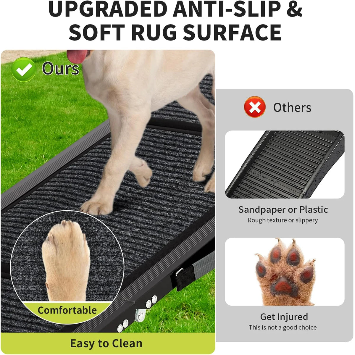 HiMISS Portable Folding Dog Car Ramp with Non Slip Surface