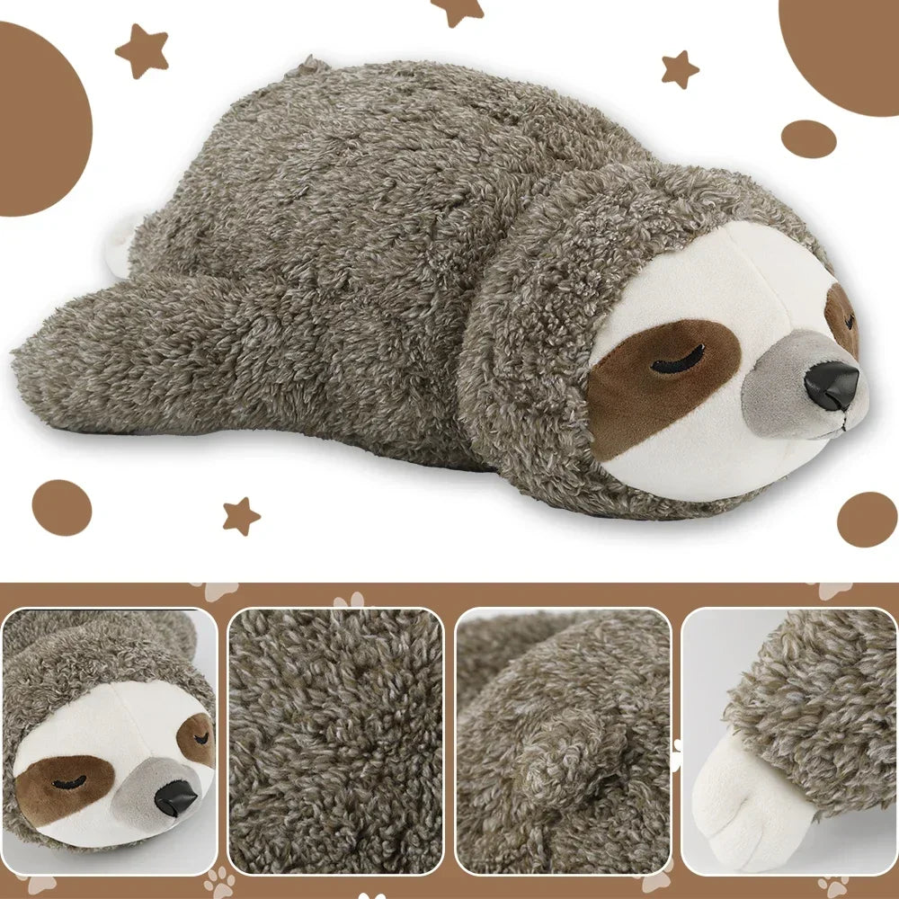 Christmas Sloth Plush Dog Toy With Heartbeat For Calming Anxiety