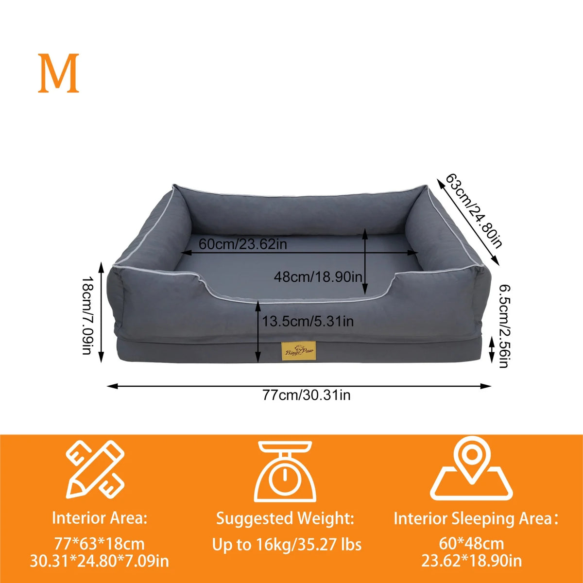 BINGOPAW Orthopedic Dog Sofa Bed With Removable Washable Cover