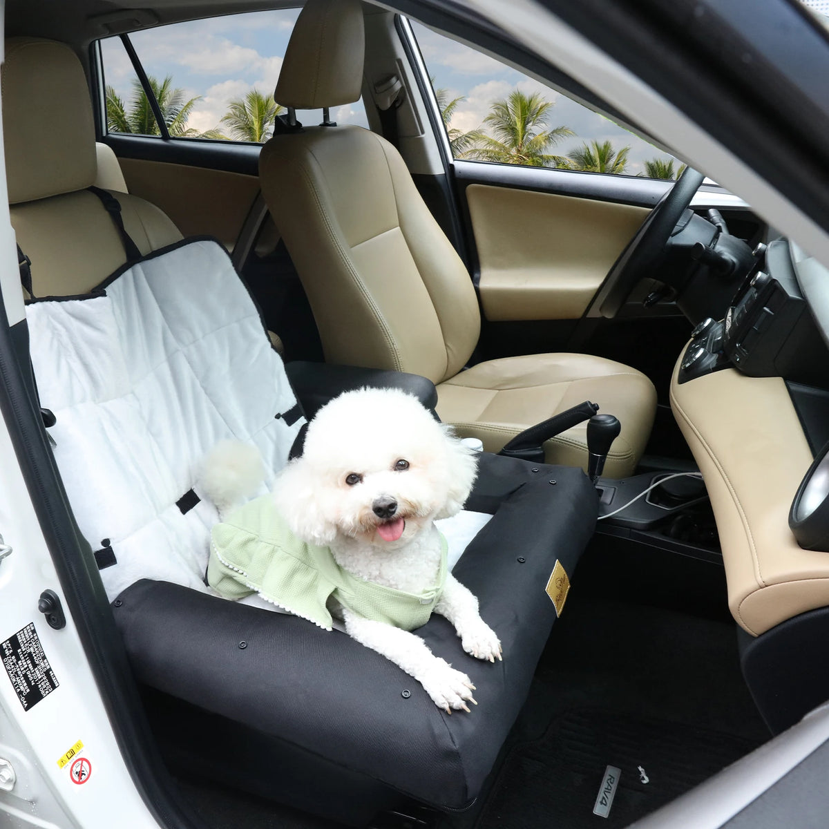 BORWART Portable Dog Car Seat Bed With Safety Belt