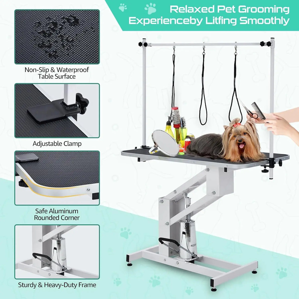 Garvee Electric Pet Grooming Table With Adjustable Grooming Arm