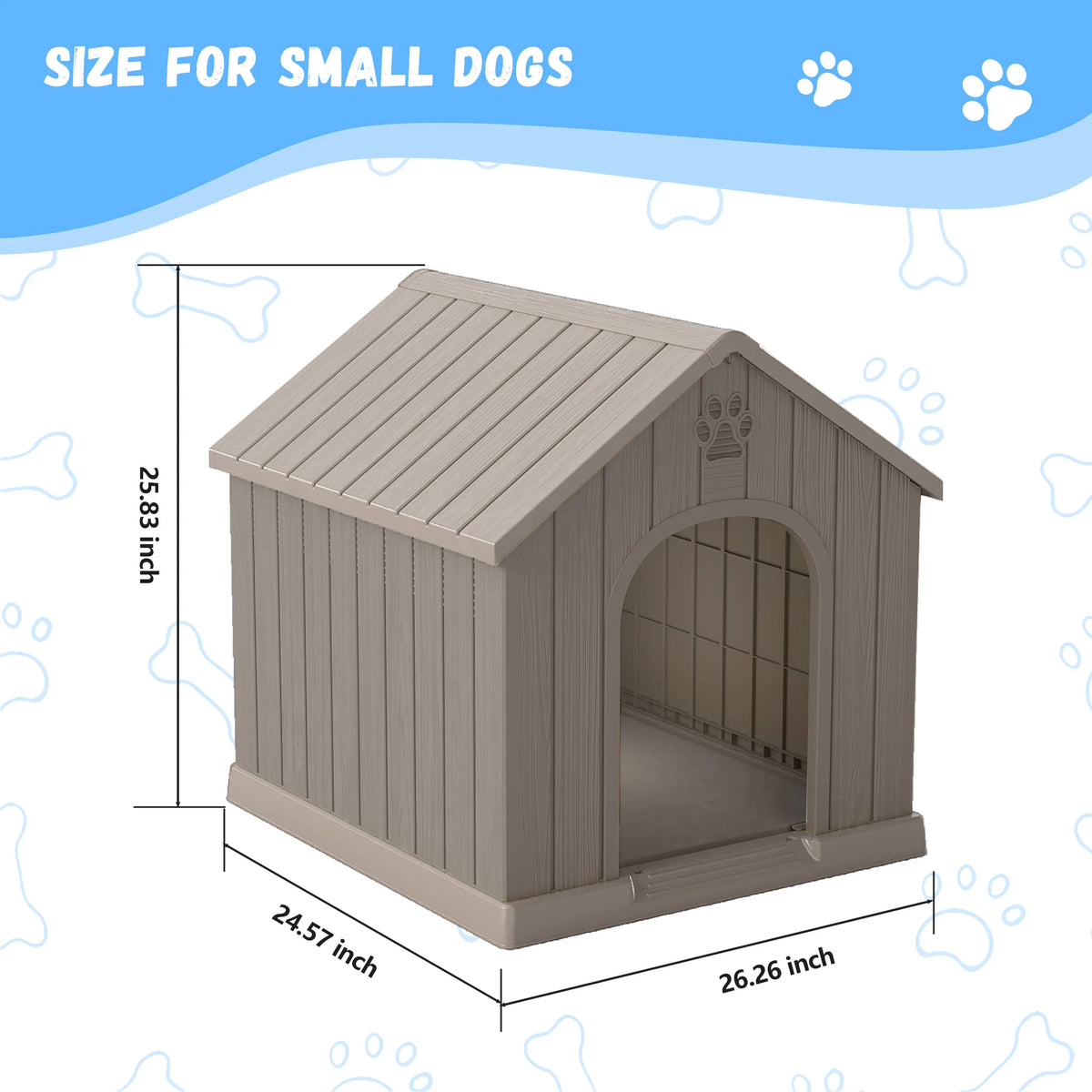Outdoor Waterproof Plastic Dog House With Ventilated Kennel Design