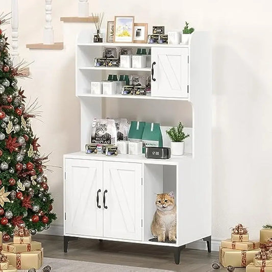 Garvee Cat Litter Box Enclosure Cabinet With Storage