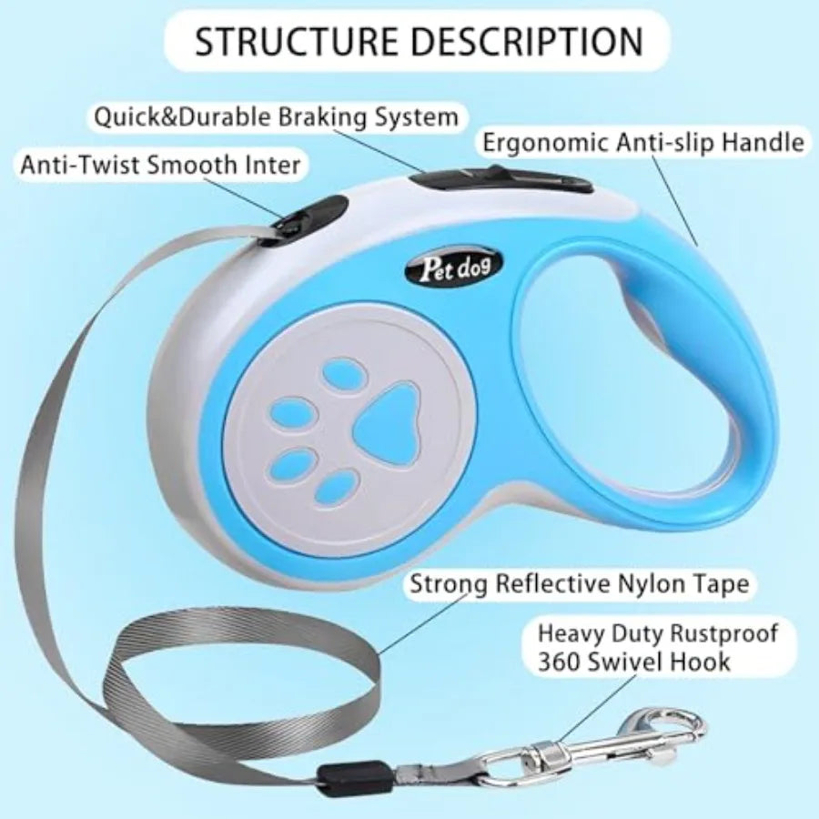 Retractable Dog Leash For Small To Medium Dogs Nylon
