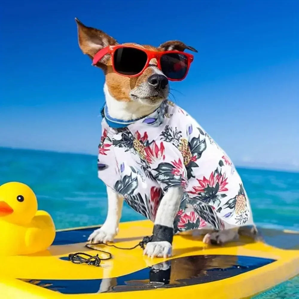 Breathable Hawaiian Floral Pet Shirts for Dogs and Cats