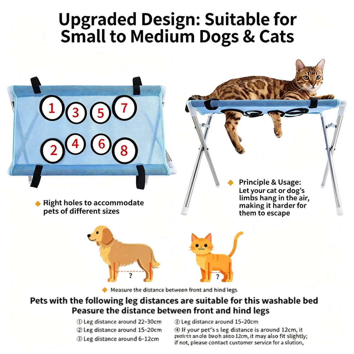 Foldable Pet Grooming Hammock Sling for Bathing and Nail Trimming
