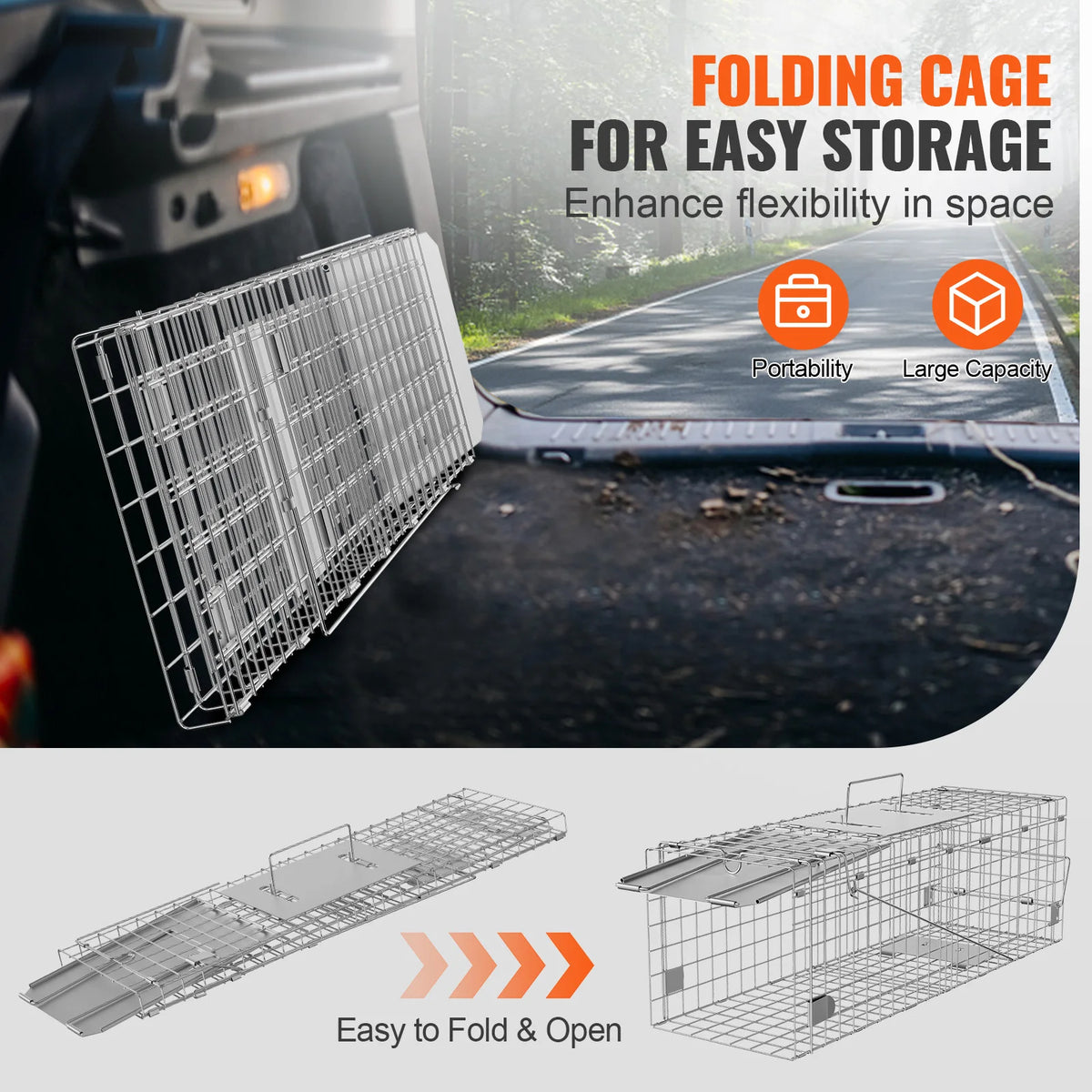 SucceBuy Humane Live Animal Trap Cage for Cats and Wildlife Control