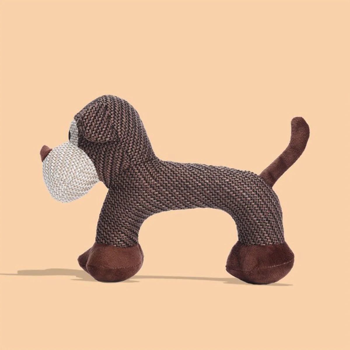 Interactive Squeak Puppy Toy Wear Resist Cute Animal Shape Plush Linen Toy Dogs Accompanying Puppy Doll for Small Large Dogs