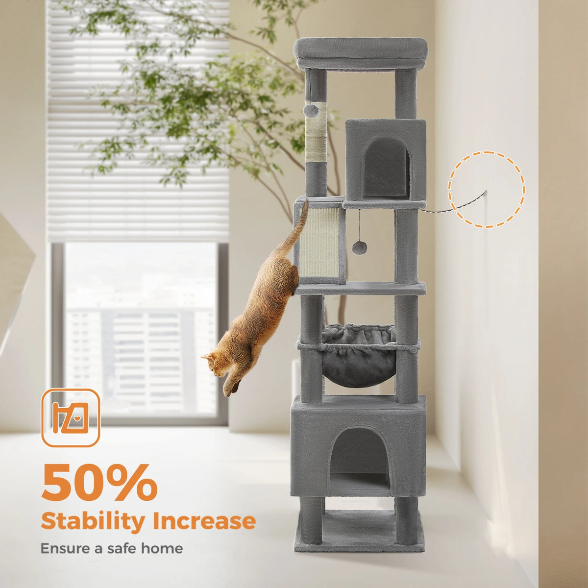 PAWZ Road Multi Level Cat Tree With Condos And Scratchers