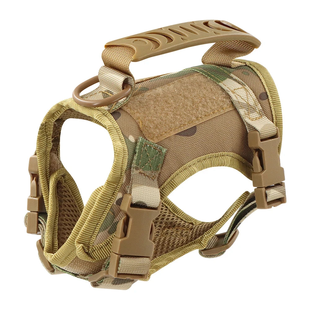 Cat Vest Durable Military Tactical Harness Escape Proof Design Adjustable Straps Soft Breathable Mesh With Top Handle For Outdoor Walking Training Daily Use