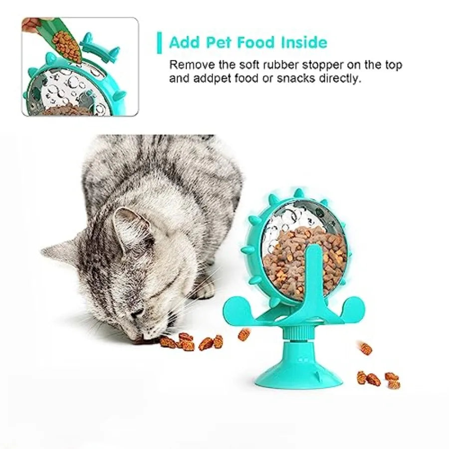 Interactive Rotating Cat And Dog Treat Dispenser Toy