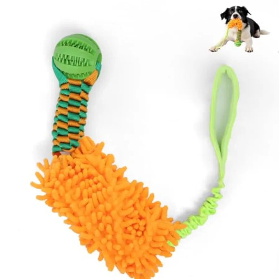 Dog Tug Toy - Interactive Dog Rope Toys, Stretchy Bungee Handle, Strong Squeak Rope Toy for Large Dogs, Puppies, Middle Dogs Or